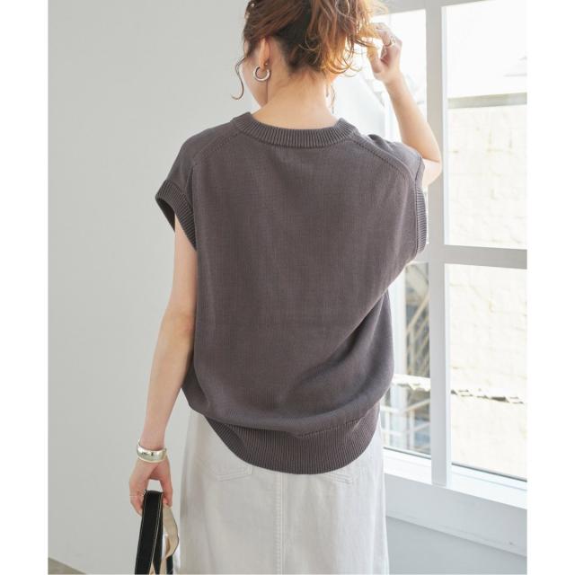 美品★Spick & Span♦︎コットンシルクリネンニットベスト　グレー　フリー コットンシルクリネンニットベスト（ベスト）｜Spick and Span