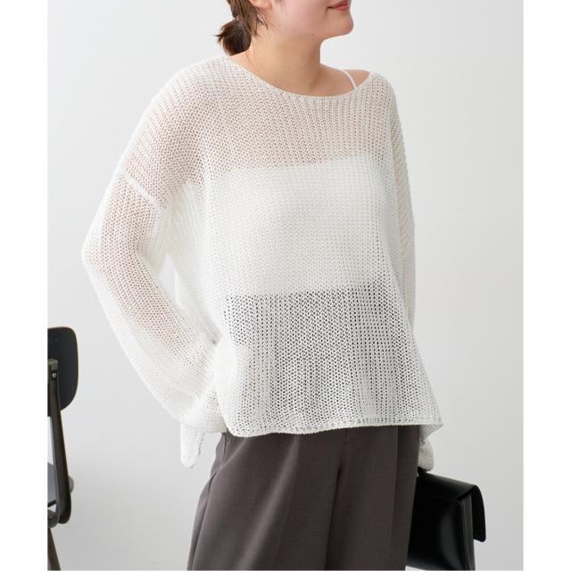 【美品】Spick&Span/リネンミックス2WAYプルオーバー 手洗い可 / リネンミックス2WAYプルオーバー（ニット／セーター