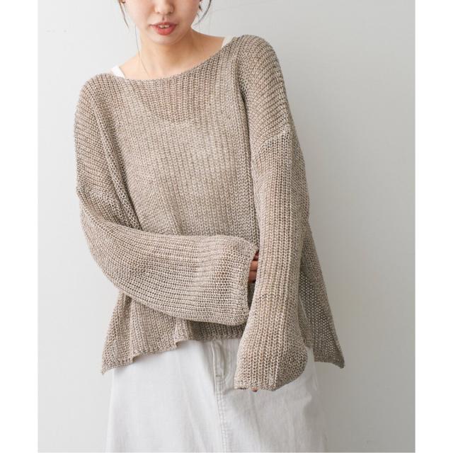 Spick and span リネンミックス片畦ルーズプルオーバー スピック＆スパン（Spick and Span）/リネンミックス片畦ルーズ