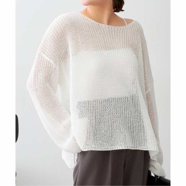 Spick＆Span ニット セーター 手洗い可 / リネンミックス片畦