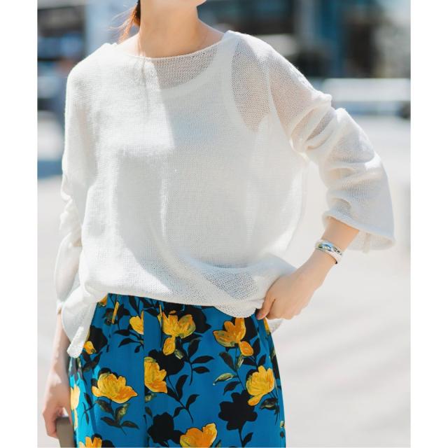 ☆今期新品完売☆スピックアンドスパン　リネンミックス2WAYプルオーバー スピック＆スパン（Spick and Span）/手洗い可 / リネンミックス