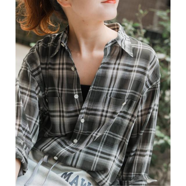 美品⭐︎スピック＆スパンSpick and Spanコットンボイルチェックシャツ スピック＆スパン（Spick and Span）/《追加》コットンボイル
