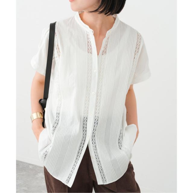 Spick and Span ケミカルレースフレンチブラウス ホワイト スピック＆スパン（Spick and Span）/ケミカルレースフレンチ