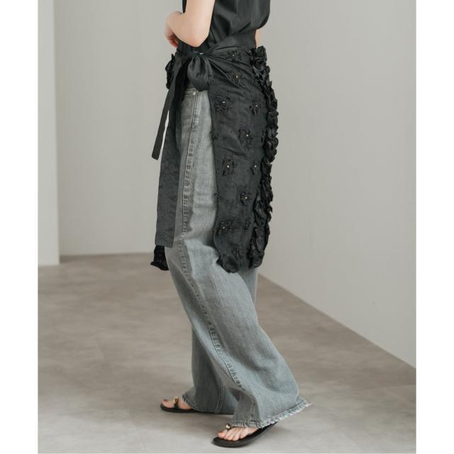 スピック＆スパン（Spick and Span）/crinkle crinkle crinkle Frill rayon shantung apron