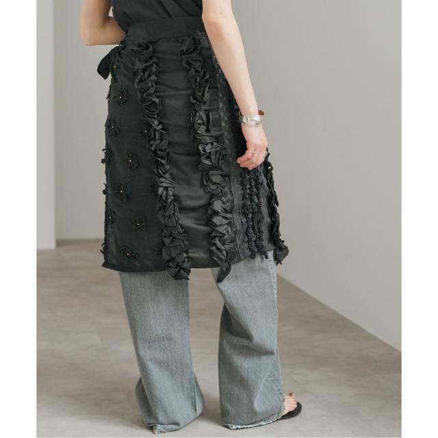スピック＆スパン（Spick and Span）/crinkle crinkle crinkle Frill rayon shantung apron