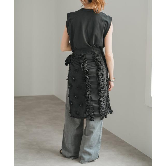 スピック＆スパン（Spick and Span）/crinkle crinkle crinkle Frill rayon shantung apron