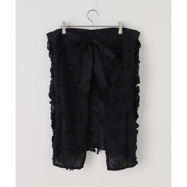 スピック＆スパン（Spick and Span）/crinkle crinkle crinkle Frill rayon shantung apron