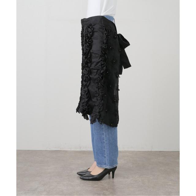 スピック＆スパン（Spick and Span）/crinkle crinkle crinkle Frill rayon shantung apron
