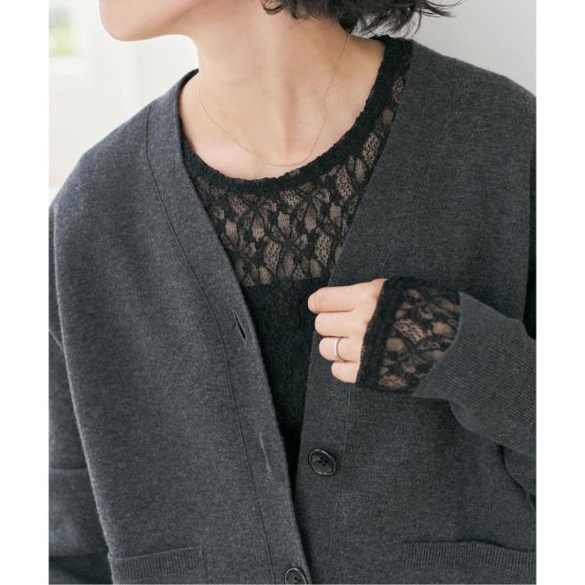 スピック＆スパン（Spick and Span）/ストレッチレースクルーネック