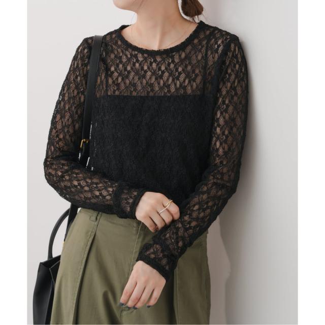 スピック＆スパン（Spick and Span）/ストレッチレースクルーネック