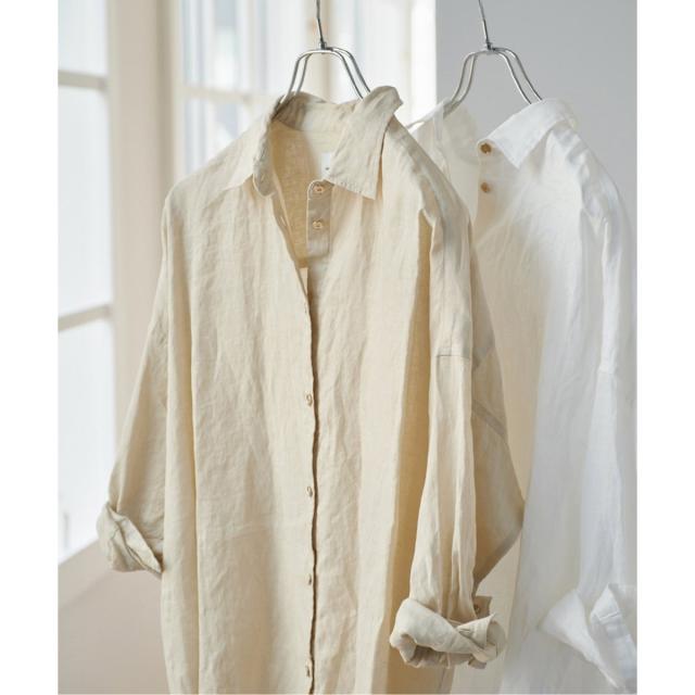 スピック＆スパン（Spick and Span）/《追加3》80リネンカシュクールビッグシャツ
