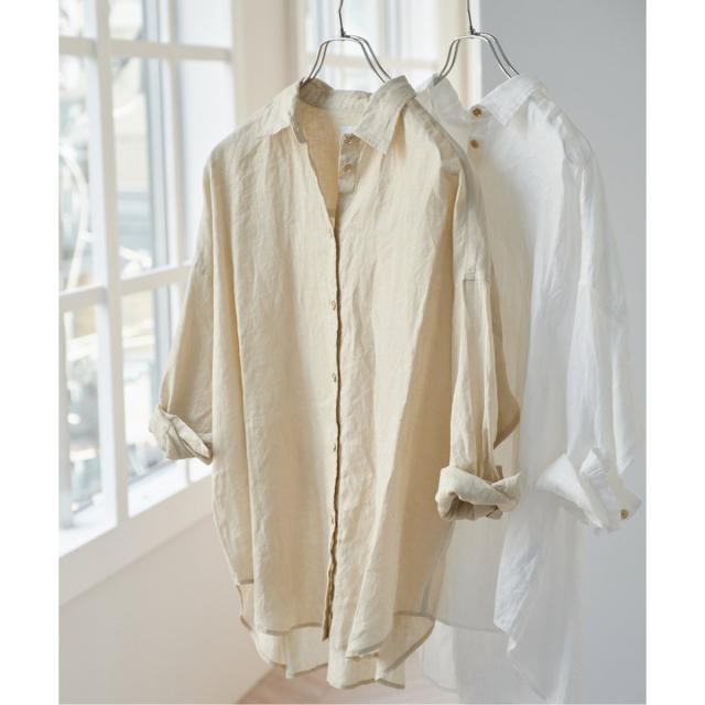 スピック＆スパン（Spick and Span）/《追加3》80リネンカシュクールビッグシャツ