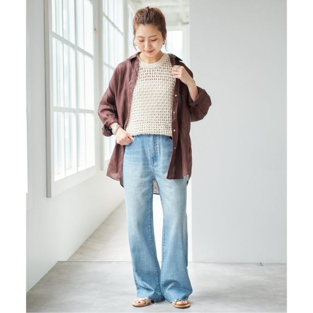 スピック＆スパン（Spick and Span）/《追加3》80リネンカシュクールビッグシャツ