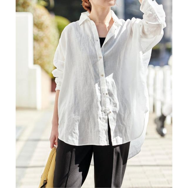 スピック＆スパン（Spick and Span）/《追加3》80リネンカシュクールビッグシャツ
