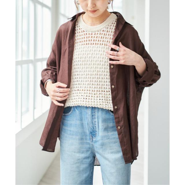 スピック＆スパン（Spick and Span）/《追加3》80リネンカシュクールビッグシャツ