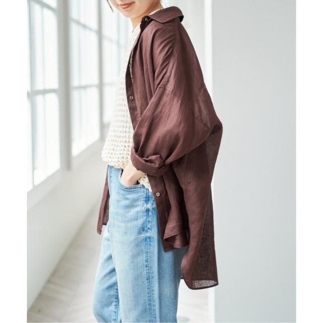 スピック＆スパン（Spick and Span）/《追加3》80リネンカシュクールビッグシャツ