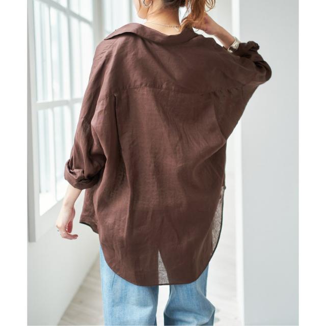 スピック＆スパン（Spick and Span）/《追加3》80リネンカシュクールビッグシャツ