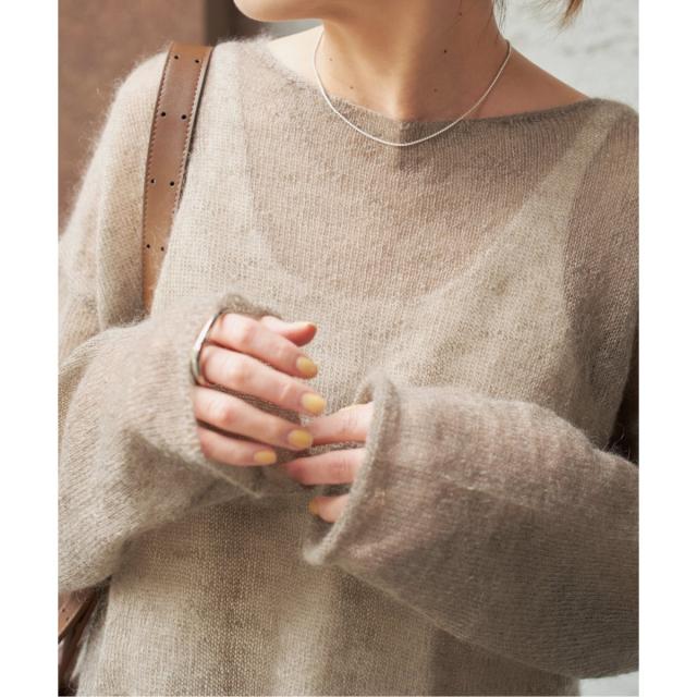 スピック＆スパン（Spick and Span）/《追加》ルーズモヘヤミックスボートネックニット