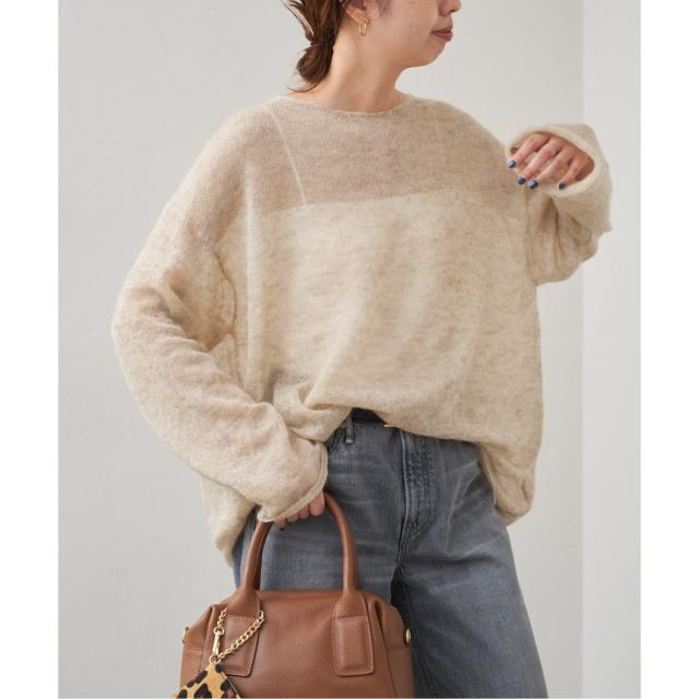 スピック＆スパン（Spick and Span）/《追加》ルーズモヘヤミックスボートネックニット