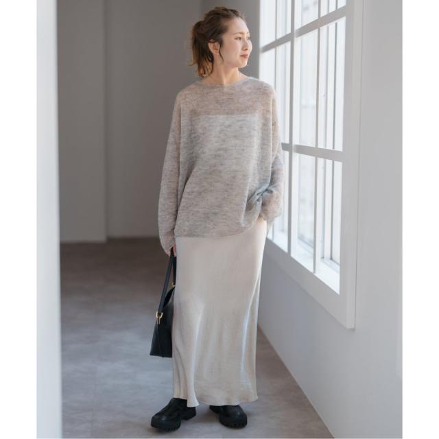 スピック＆スパン（Spick and Span）/《追加》ルーズモヘヤミックスボートネックニット