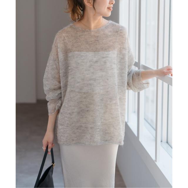 スピック＆スパン（Spick and Span）/《追加》ルーズモヘヤミックスボートネックニット