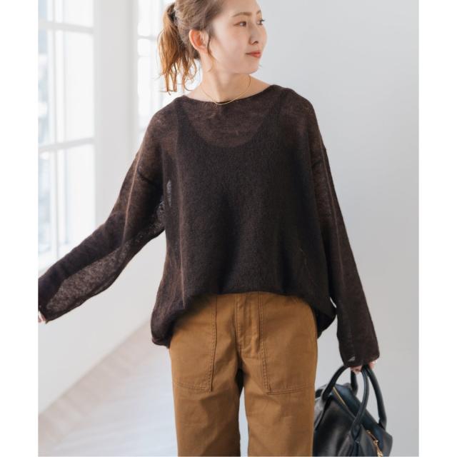 スピック＆スパン（Spick and Span）/《追加》ルーズモヘヤミックスボートネックニット