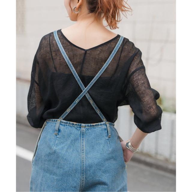 Spick＆Span　メッシュリネンルーズプルオーバー Spick & Span｜《追加》手洗い可 / メッシュリネンルーズプル
