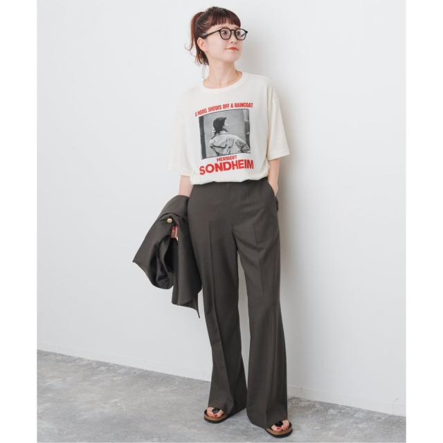 スピック＆スパン（Spick and Span）/《手洗い可》ウールブレンドフレアパンツ