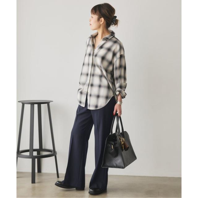 スピック＆スパン（Spick and Span）/《手洗い可》ウールブレンドフレアパンツ