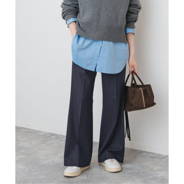 スピック＆スパン（Spick and Span）/《手洗い可》ウールブレンドフレアパンツ