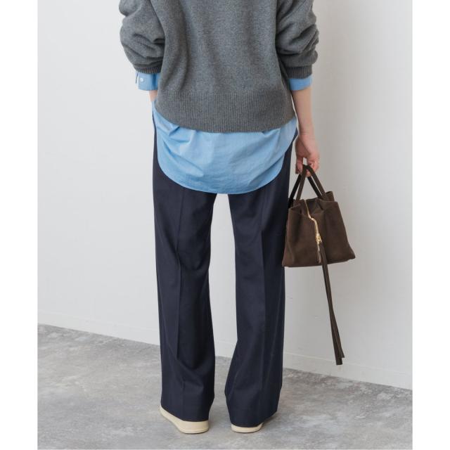 スピック＆スパン（Spick and Span）/《手洗い可》ウールブレンドフレアパンツ