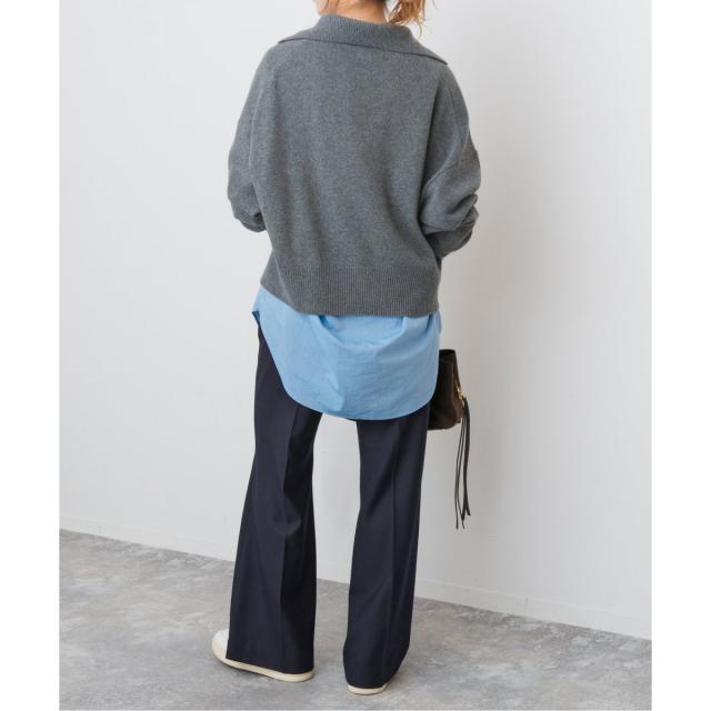 スピック＆スパン（Spick and Span）/《手洗い可》ウールブレンドフレアパンツ