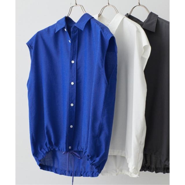 Spick and Span リネンブレンドフレンチヘムギャザーシャツ Spick and