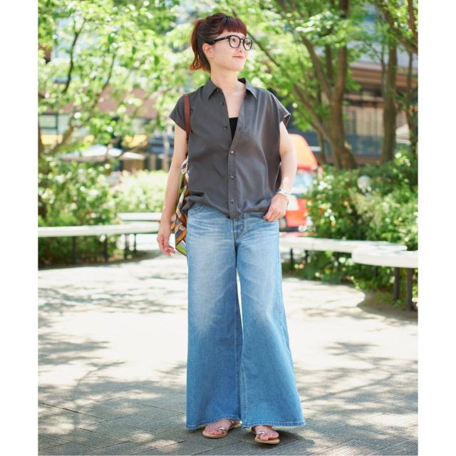 spick and span/ストライプヘムギャザーシャツ