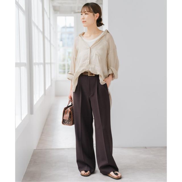 Spick &Span ガーメントダイシアーラミーシャツ