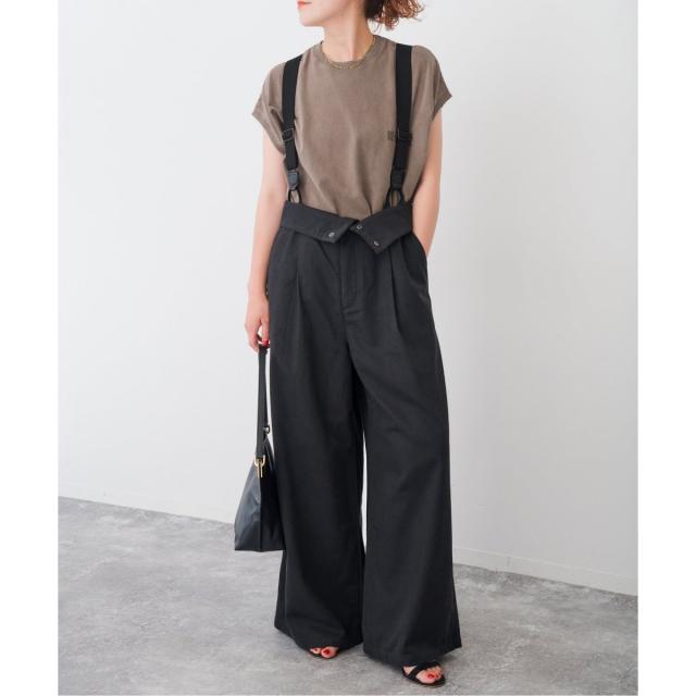 スピック＆スパン（Spick and Span）/サスペンダー付きピーチツイルタックパンツ スピック＆スパン（Spick and Span）/サスペンダー付きピーチツイル