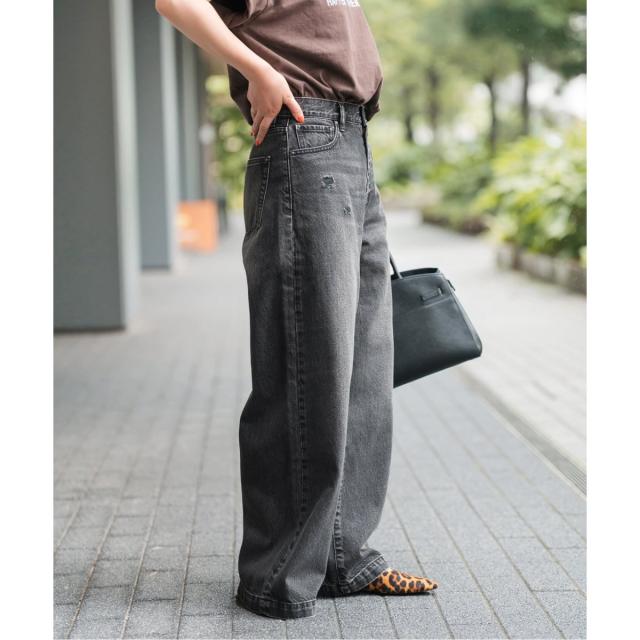 スピック＆スパン（Spick and Span）/5 1/2 BAGGY DENIM (Black）の