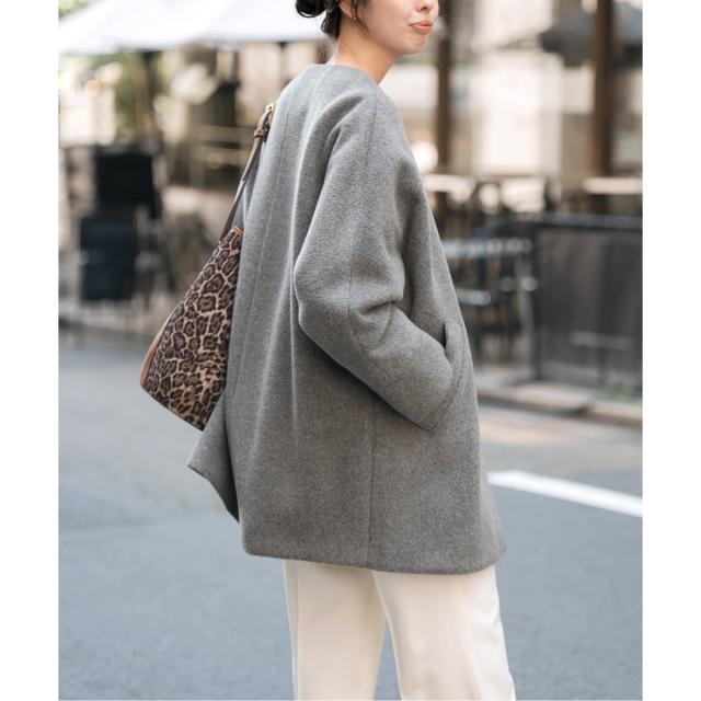 美品【TICCA】ティッカ＊テントコート＊モカ＊Spick&Span スピック＆スパン（Spick and Span）/TICCA / ティッカ ノーカラー
