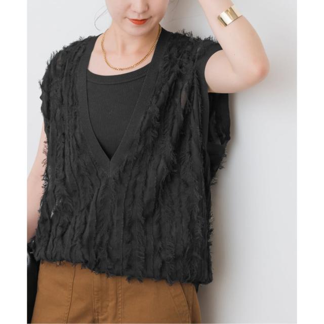 スピック＆スパン（Spick and Span）/《一部店舗+WEB限定》フリンジニットベスト