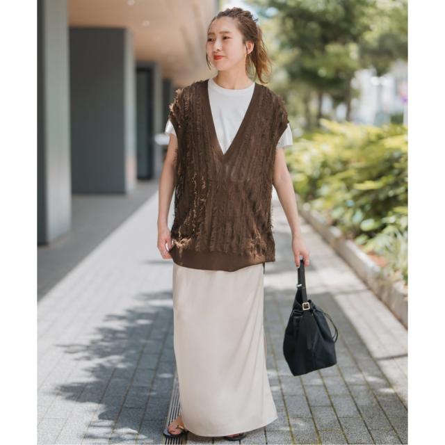 スピック＆スパン（Spick and Span）/《一部店舗+WEB限定》フリンジニットベスト