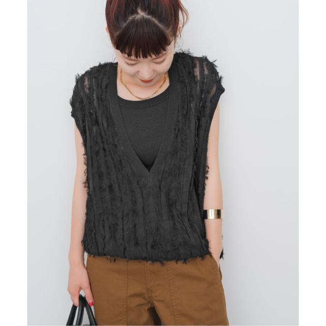 スピック＆スパン（Spick and Span）/《一部店舗+WEB限定》フリンジニットベスト