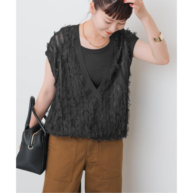 スピック＆スパン（Spick and Span）/《一部店舗+WEB限定》フリンジニットベスト