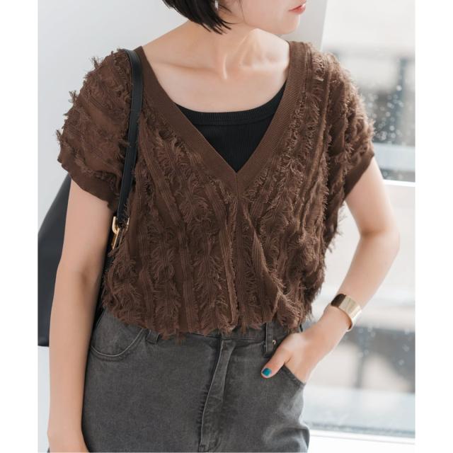 スピック＆スパン（Spick and Span）/《一部店舗+WEB限定》フリンジニットベスト