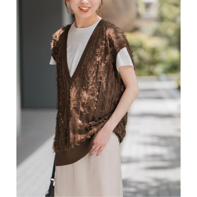 スピック＆スパン（Spick and Span）/《一部店舗+WEB限定》フリンジニットベスト