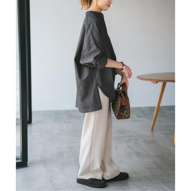 スピック＆スパン（Spick and Span）/《追加》バンドカラーボックスダンガリーシャツ