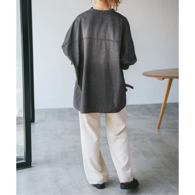 スピック＆スパン（Spick and Span）/《追加》バンドカラーボックスダンガリーシャツ