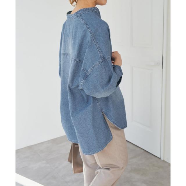 スピック＆スパン（Spick and Span）/《追加》バンドカラーボックスダンガリーシャツ