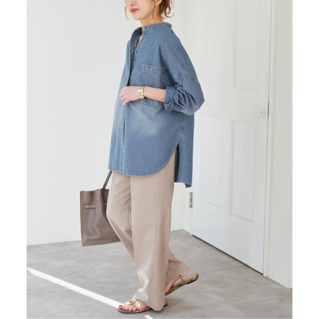 スピック＆スパン（Spick and Span）/《追加》バンドカラーボックスダンガリーシャツ