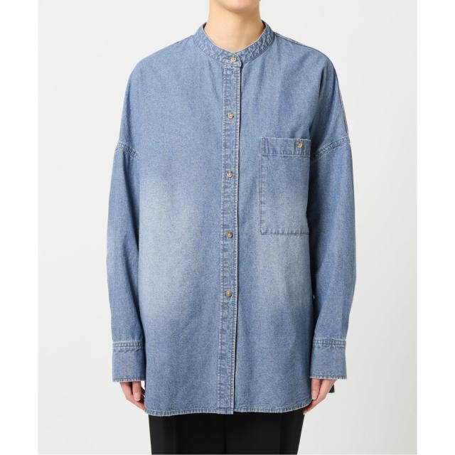 スピック＆スパン（Spick and Span）/《追加》バンドカラーボックスダンガリーシャツ