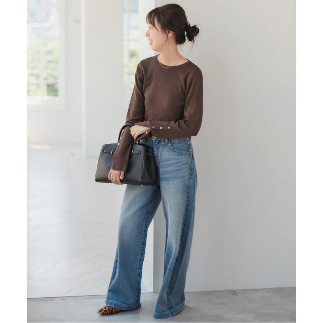 スピック＆スパン（Spick and Span）/スリーブメタルボタンニットの